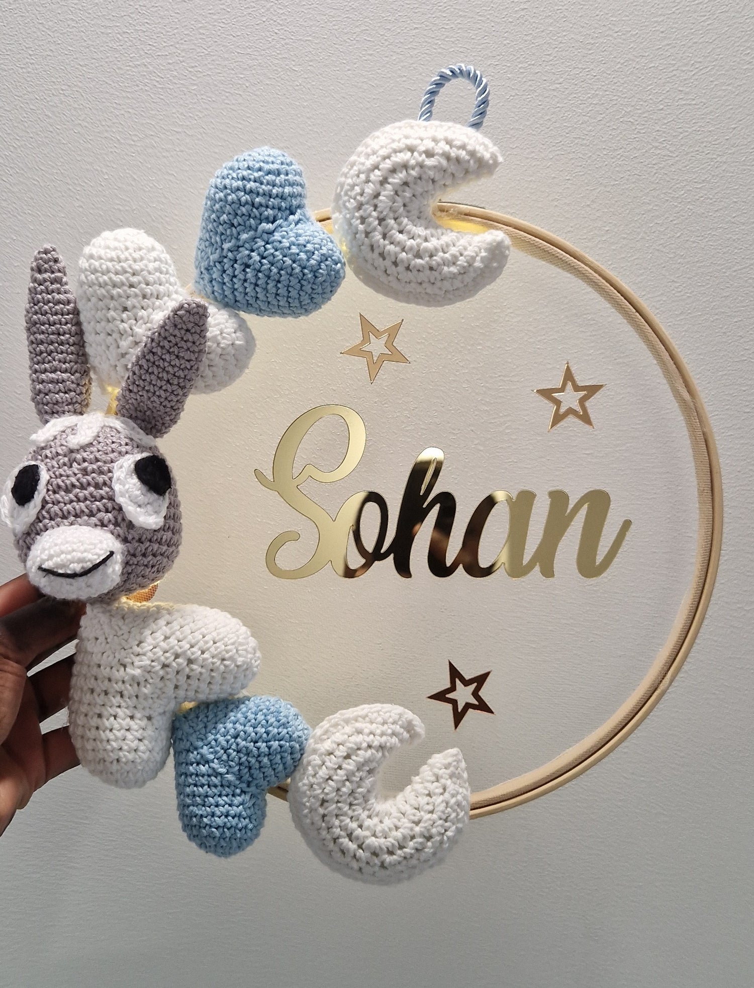 SOHAN - COURONNE PERSONNALISÉ CROCHET CHAMBRE BÉBÉ - TROTRO