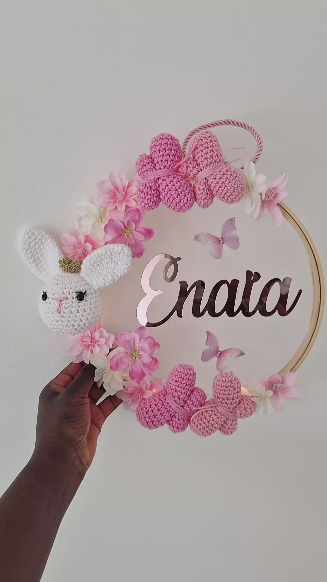 ENAÏA - COURONNE PERSONNALISÉ CROCHET CHAMBRE BÉBÉ - LAPINE