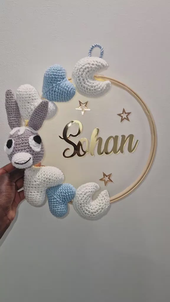 SOHAN - COURONNE PERSONNALISÉ CROCHET CHAMBRE BÉBÉ - TROTRO