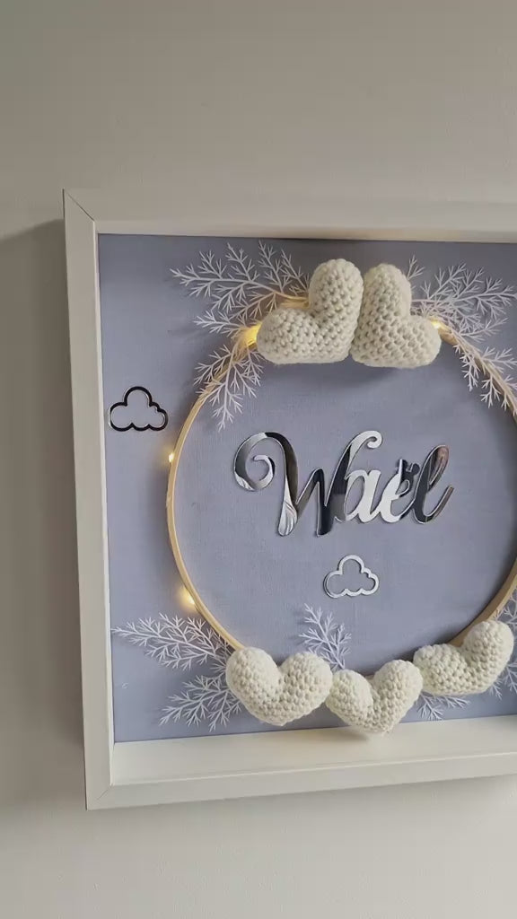 WAËL - CADRE PERSONNALISÉ CROCHET CHAMBRE BÉBÉ - ICY LOVE